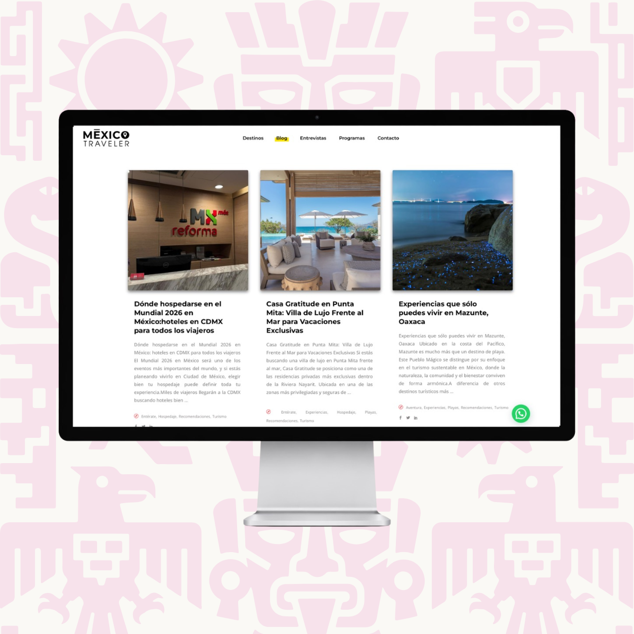 Artículo en blog del Website