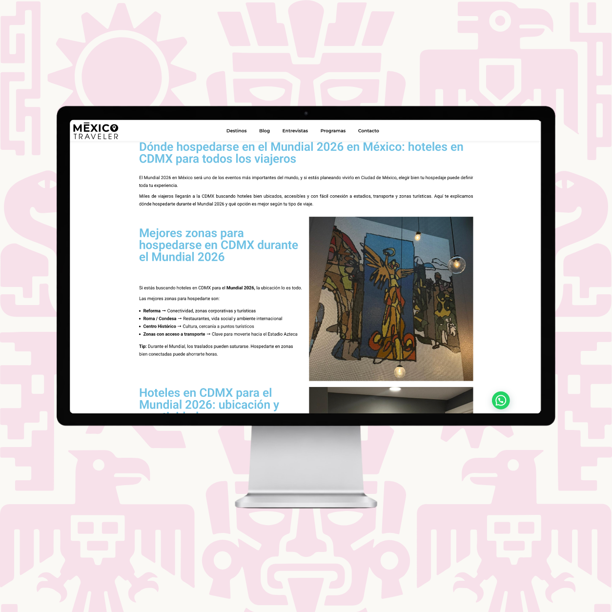 Artículo en blog del Website